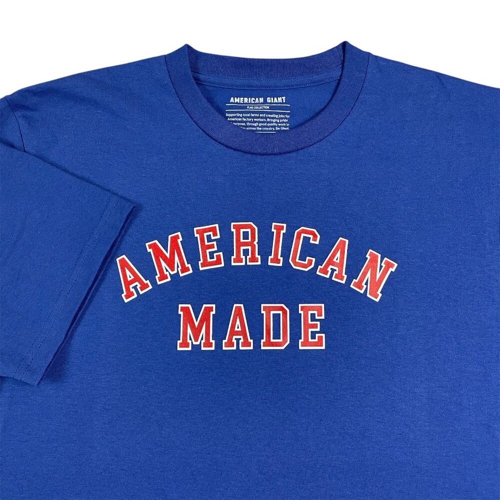 American Giant Flag Collection UNISEX Mens T-shirt AMERICAN MADE Size L Blue NWT